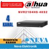 Dahua NVR2104HS-T 4 Kanal H265+ 4K (8MP 6MP 5MP 4MP 2MP 1080P) Ultra HD NVR Kayıt Cihazı