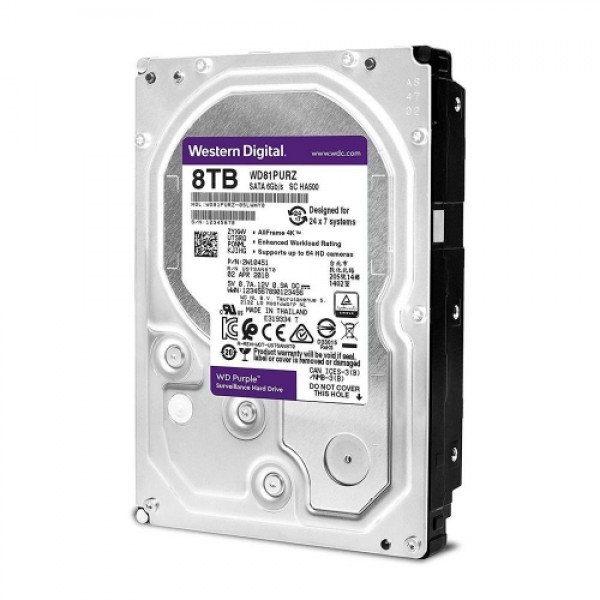 Western Digital 8 TB HDD WD Purple  8TB Orjinal 7/24 Güvenlik Harrdiski Orijinal Distribütör Garantili
