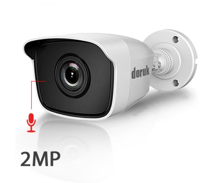 Doruk Sesli 2MP 1080P Dahili Mikrofonlu Gece Görüşlü AHD TVI Bullet Kamera