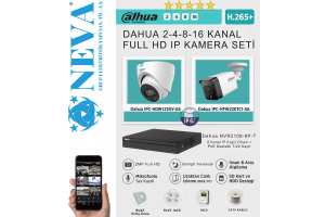 Dahua 8 kameralı Sesli Ip Set H265+ 2MP 1080P Full HD Hazır 8Li Ip Kamera Seti Tak Çalıştır Dıs Mekan