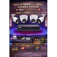 Dahua 2MP AHD Sesli Gece Renkli Kamera Seti Tak Çalıştır Güvenlik Sistemi Kolay Seçenekli Paket