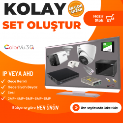 Dahua Kolay Set Oluştur Sepetini Kendin oluştur IP veya AHD Renkli ve Sesli veya Gece Görüşü Siyah Beyaz 2MP-4MP-5MP-8MP