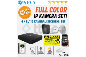 ttec Gece Renkli Sesli 2MP 1080P 4 - 8 - 16 Kameralı Sesli IP Set Full HD Seçenekli Tak Çalıştır Hazır Kamera Seti Kendi Setini Oluştur