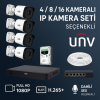 Uniview UNV Sesli 4MP 1080P Sesli 4 - 8 - 16 Kameralı H265+ Ultra HD Tak Çalıştır IP Set Seçenekli Hazır Kamera Seti Kendi Setini Oluştur