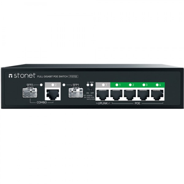 Stonet 4 Port Gigabit Poe 1XGBPOE + 1X2SFP Kombo 65W Poe Switch