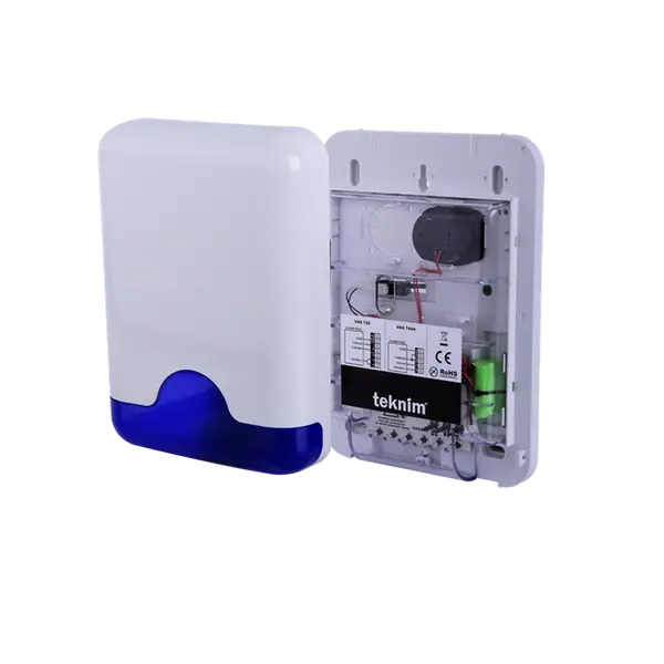 Teknim VAS-741BP 115dB Dahili Bataryalı Işıklı Kablolu Harici Siren
