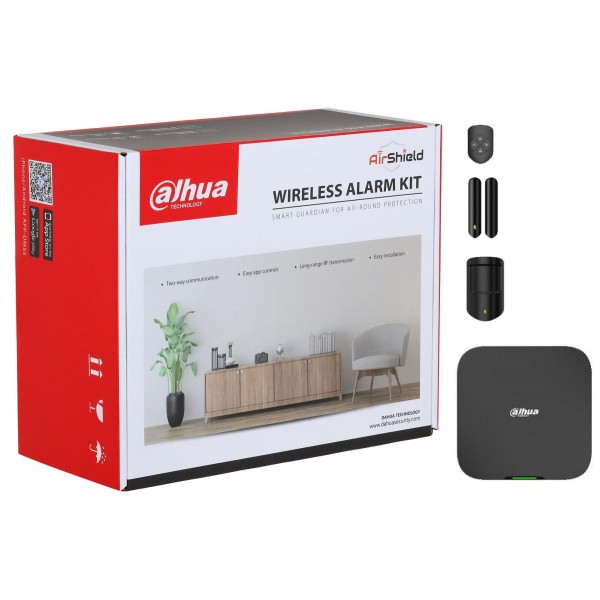 Dahua ART-ARC3800H-03-W2(868)-B Wifi Kablosuz Alarm Seti Pır Dedektör +Manyetik Kontak +Kumanda ( Siyah Alarm Kiti )