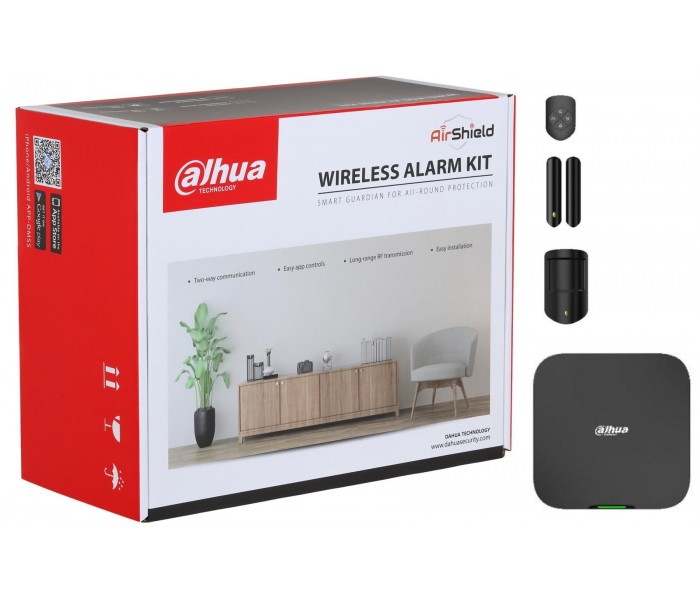 Dahua ART-ARC3800H-03-W2(868)-B Wifi Kablosuz Alarm Seti Pır Dedektör +Manyetik Kontak +Kumanda ( Siyah Alarm Kiti )