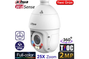 Dahua SD4E225GB-HNR-A-PV1 Gece Renkli Otomatik Takipli H265+ 2MP 1080P 25X TİOC WIZSENSE Fullcolor Poe Akıllı IP PTZ Kamera Ayak Dahil
