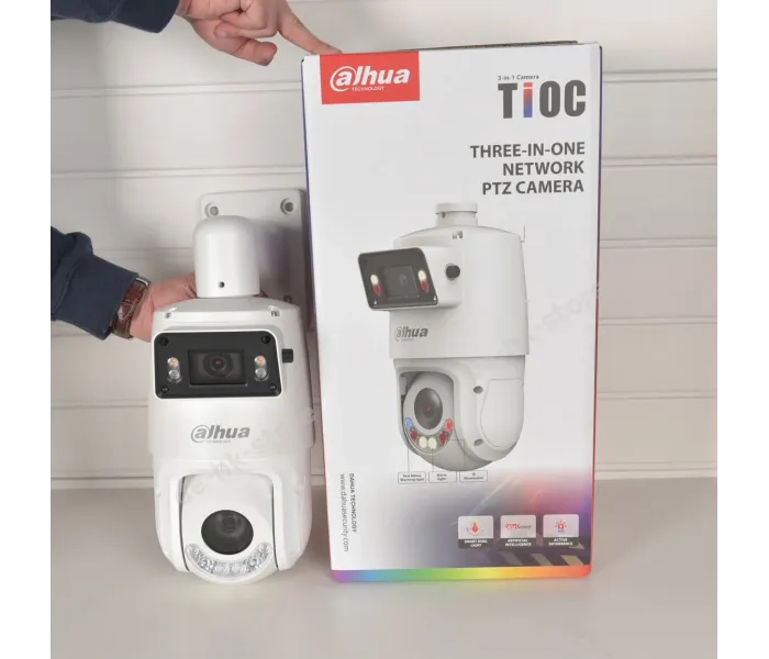 Dahua DH-SDT4E425-4F-GB-A-PV1 X-Spans 4MP+4MP Çift Lensli Renkli 25x TiOC WizSense Network PTZ Speeddome Kamera