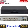 DAHUA XVR5116HS-5M-I3 2 Kanal Yüz Tanımalı 16 Kanal H265+ 5MP 1080P HDCVI AHD Wizsense XVR Kayıt Cihazı