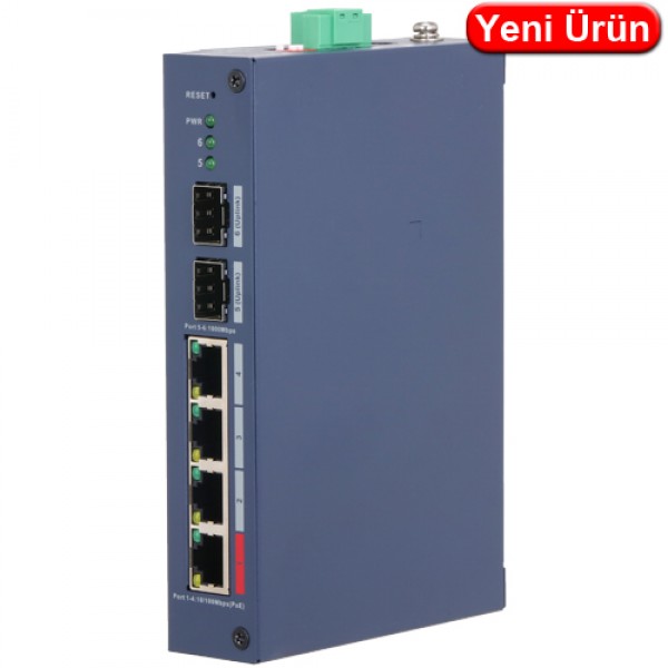 Dahua CHS4206-4ET-90 6 PORT 10/100 + 2xSFP 90W POE CLOUD Yönetilebilir Poe Switch