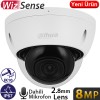Dahua HDBW2841E-S-0280B-S2 8MP 4K H265+ Fanus Camlı Sesli Poeli IP Dome Kamera