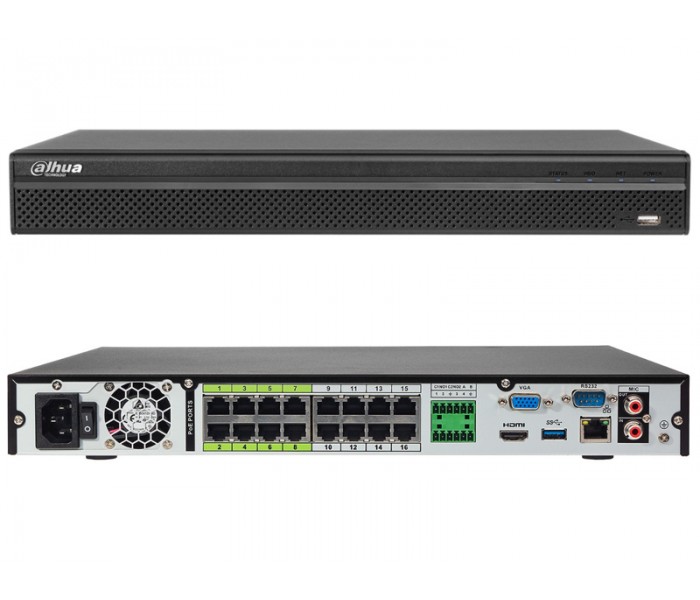 Dahua NVR5216-16P-4KS2E H265+ 4K 16 Kanal 16 Poeli Pro NVR Kayıt Cihazı