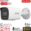 Hikvision DS-2CD1067G2H-LIUF H265+ 6MP 2.8MM Colorvu Renkli Sesli Smart Hybrid IP Poe Bullet Kamera IP67 30MT