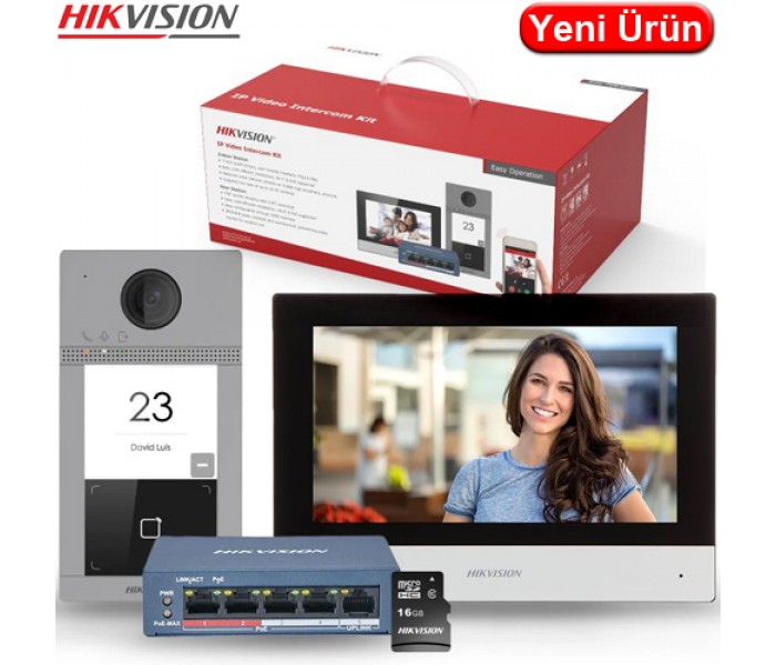 Hikvision DS-KIS604-S Tak Çalıştır Hazır Ip İntercom Villa Set Diafon