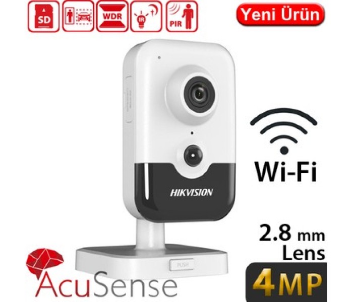 Hikvision DS-2CD2443G2-IW 4MP H265+ Karşılıklı Konuşmalı Akıllı Poeli Wifi IP Küp Kamera