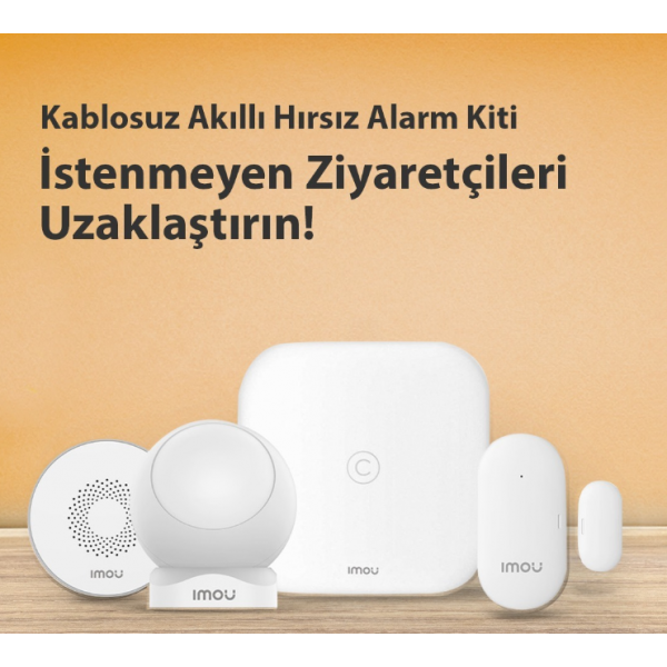 IMOU Wifi Kablosuz Alarm Seti Panel + pır + manyetik kontak + siren