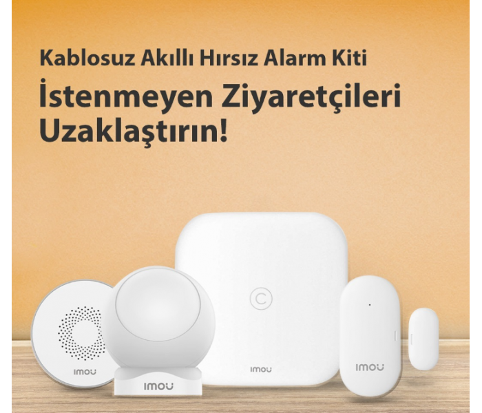 IMOU Wifi Kablosuz Alarm Seti Panel + pır + manyetik kontak + siren