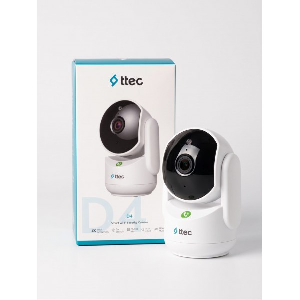 ttec D4 4MP Karşılıklı Konuşmalı Hareket Takipli Alarmlı İç Ortam PT Wİ-Fİ Bebek Bakıcı Ev Ofis Kamerası