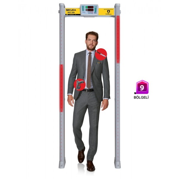 SECUDA SEC 250 KAPI Tipi METAL Üst Arama Dedektörü