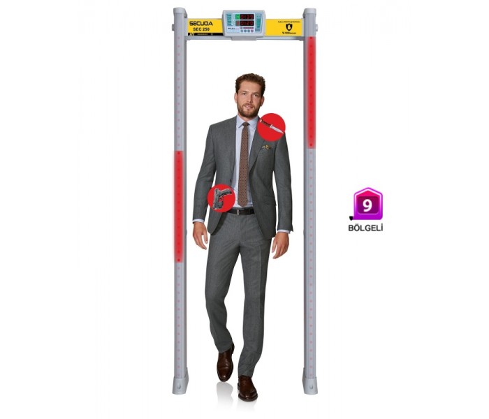 SECUDA SEC 250 KAPI Tipi METAL Üst Arama Dedektörü