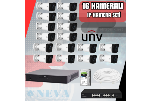 Uniview UNV Sesli 2MP 1080P H265+ Full HD 16 Kameralı Poeli Hazır IP Kamera Seti