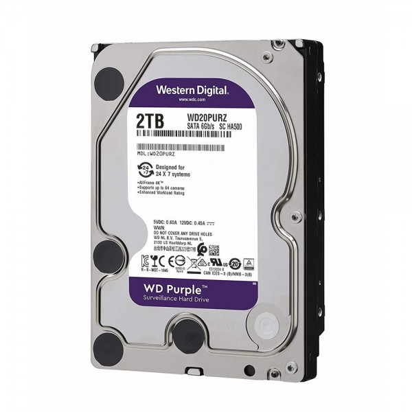 Western Digital Purple 2 TB Güvenlik Kamera Harddiski 2TB 7/24 HDD Orijinal Distribütör Garantili