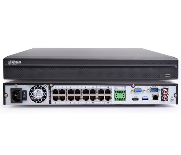 Dahua NVR4216-16P-4KS2/L H265+ 16 Kanal 16 Poe 2 HDD 4K (8MP 6MP 5MP 4MP 2MP) Ultra HD Akıllı Nvr Kayıt Cihazı