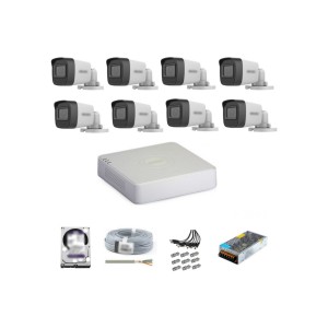 Hikvision Haikon Gece Renkli 2MP 8 Kameralı AHD TVI Kamera Seti HD Hazır Set 1TB HDD