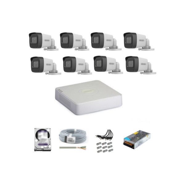 Hikvision Haikon 2MP 8 Kameralı AHD TVI Kamera Seti HD Hazır Set