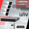Uniview 2MP 1080P Sesli Full HD 4 Kameralı Poeli Hazır IP Kamera Seti