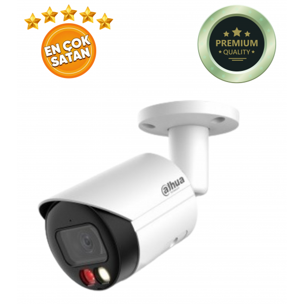 Dahua IPC-HFW2449S-S-IL-0360B 4MP H265+ Dahili Sesli Full Color Renkli Wizsense IP Poe Bullet Kamera