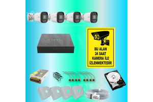 Uniview UNV 2MP 1080P Sesli H265+ Full HD 4 Kameralı Hazır AHD Kamera Seti