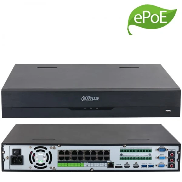 Dahua NVR5416-16P-4KS2E 16 Kanal 16 Poe (8 e-PoE+8 PoE) 4 HDD PRO Nvr