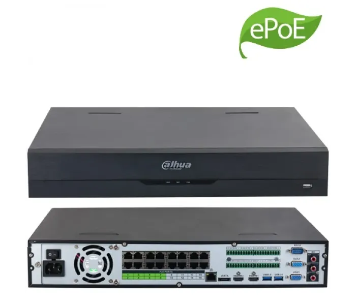 Dahua NVR5416-16P-4KS2E 16 Kanal 16 Poe (8 e-PoE+8 PoE) 4 HDD PRO Nvr