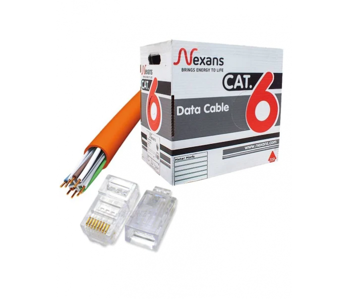 Nexans  ORJİNAL HF Cat6 Veri İletişim Network Bakır Data Kablosu FULL Bakır 305 Metre