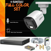 Dahua 2MP 1080P Sesli Renkli 2 - 4 - 8 - 16 Kameralı Full Color Dahili Mikrofonlu Gündüz Ve Gece Renkli AHD Kamera Seti Tak Çalıştır Seçenekli Set