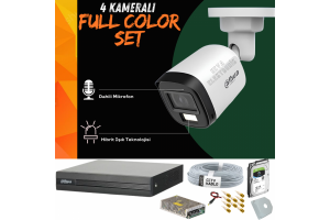 Dahua 5MP Ultra HD Sesli  Renkli 2 - 4 - 8 - 16 Kameralı Full Color Dahili Mikrofonlu Gündüz Ve Gece Renkli AHD Kamera Seti Tak Çalıştır Seçenekli Set