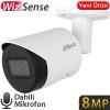 Dahua IPC-HFW2841S-S 8MP 4K H265+ Wizsense Akıllı Poe IP Bullet Kamera Sesli