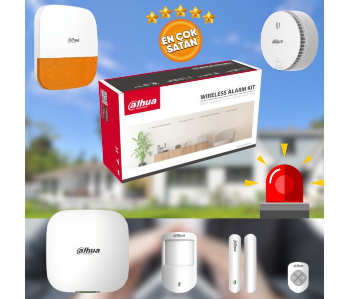 Dahua Kablosuz Wifi + 2G Sim Kart Destekli Seçenekli Alarm Seti Set Oluştur