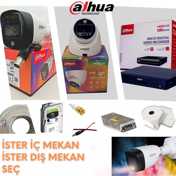 DAHUA XVR1B04 H265+ 2mp 1080P 1 Kameralı  240GB SSD'Lİ 25mt Kablo Full Set