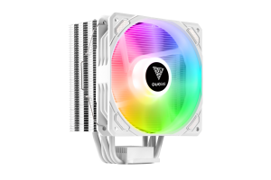 GAMDIAS BOREAS E1-410 WH, White Edition, 120mm, CPU Kule Tipi Hava Soğutma, Doğrudan Temas Teknolojisine Sahip 4 adet Gelişmiş Bakır Isı Borusu (AMD AM4-AM5 ve INTEL Tüm işlemciler ile uyumlu)
