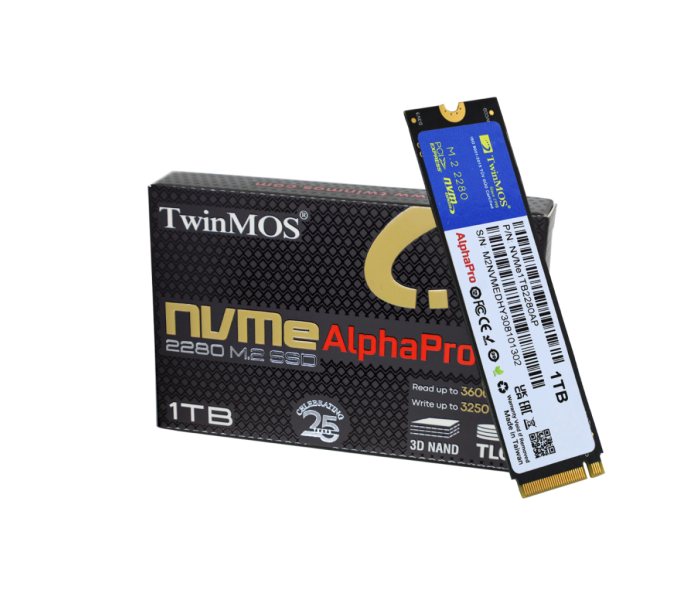 TwinMOS NVMe1TB2280AP, AlphaPro, 1TB, 3600-3250Mb/s, Gen3, NVMe PCIe M.2 2280, SSD, TLC, 3DNAND