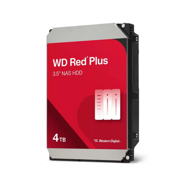 WD RED Plus, WD40EFZZ, 3.5", 4TB, 128Mb, 5400 Rpm, 7/24 GÜVENLİK-NAS-SERVER, HDD