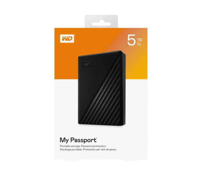 WD WDBPKJ0050BBK-WESN MyPassport 5TB, 2,5"   USB3.2, Taşınabilir, Harici HDD Siyah,  (Türkiye Distribütörü Garantili)