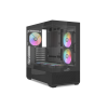 SAMA V40BK Black, B750BK 750W, 80+ Bronze, PCIE 5.1, ATX3.1, Tempered Glass Panel, Panoramic Tasarım, Type-C, 6x120mm ARGB Fan, ATX, GAMING KASA