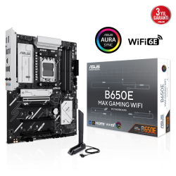 ASUS B650E MAX GAMING WIFI, 4xDDR5, 3xM.2, DP, HDMI, Type-C, Wi-Fi 6E, Bluetooth v5.3, AM5 Soket Gaming Anakart