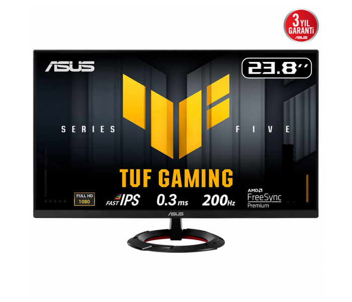 ASUS TUF GAMING VG249Q5R 23,8" 0.3ms, 200Hz, Full HD, DP, 2xHDMI, Hoparlör, Fast IPS LED, ELMB Sync Premium, GAMING Monitör