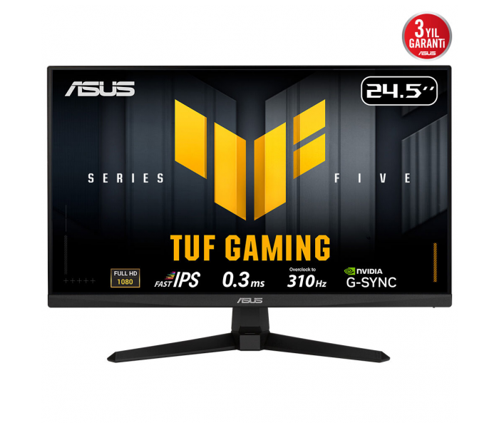 ASUS TUF GAMING VG259QMR5A 24,5" 0.3ms, 310Hz, Full HD, DP, 2xHDMI, Hoparlör, Fast IPS LED, ELMB Sync Premium, GAMING Monitör